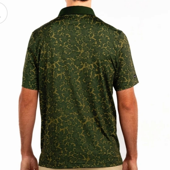 Good Good Golf "Vintage Vines" Performance Polo Olive Green Floral Small - Picture 3 of 13